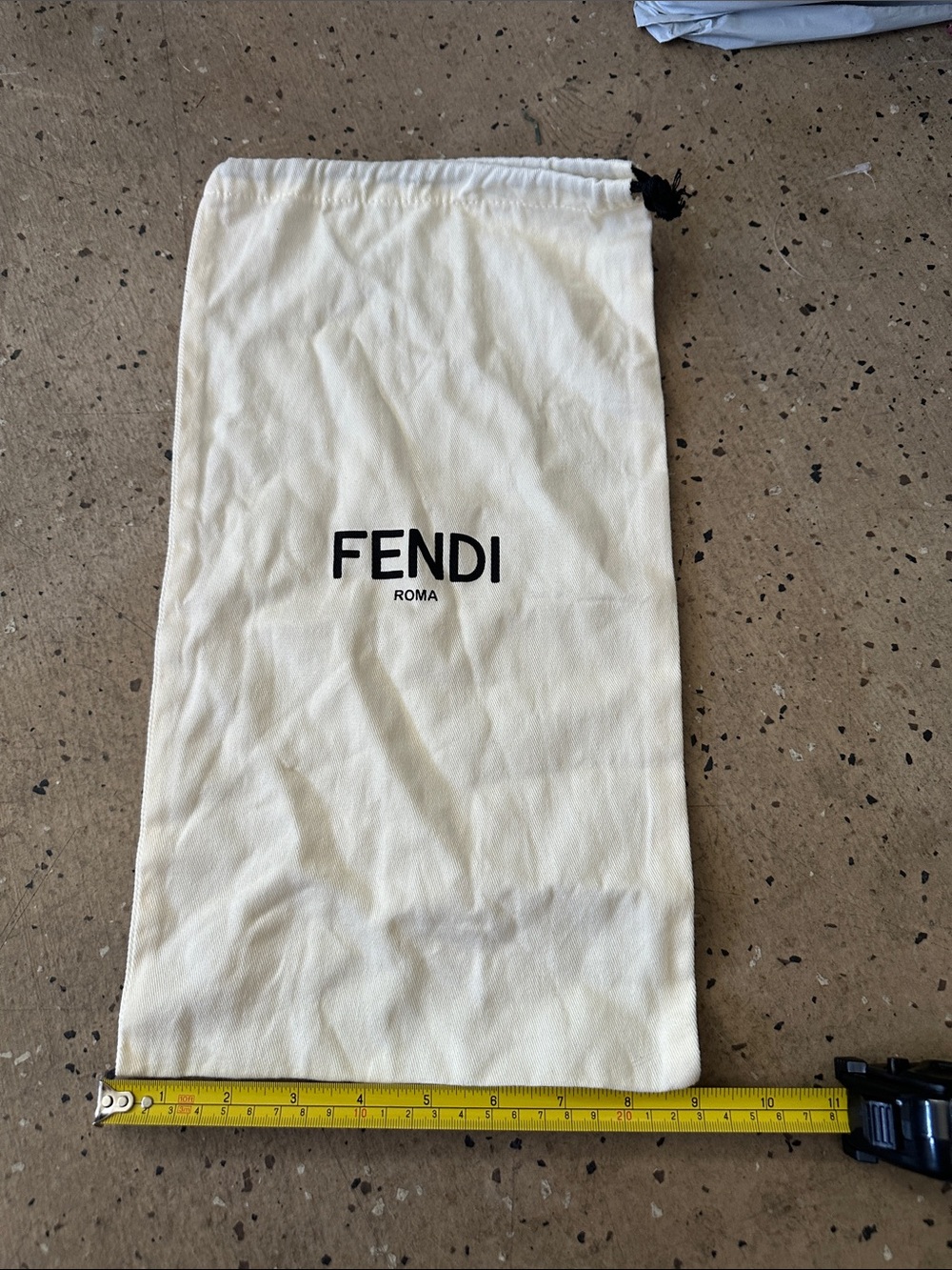 Fendi Cream and Black Drawstring Dust Bag